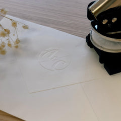 Round embossed dry stamp