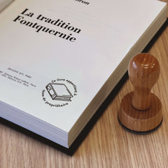 Ex-libris stamp, large book