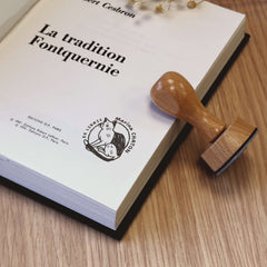 Ex-libris stamp, cat drawing