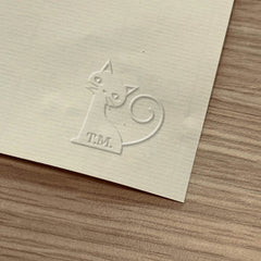 Auspicious cat initials stamp