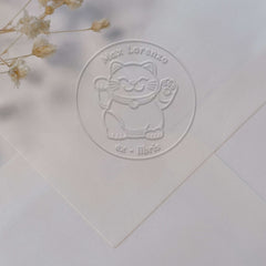 Lucky Cat Bookplate Embossing