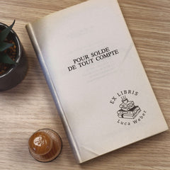 Stamp Ex-libris pile of coffee books