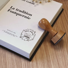 Ex-libris stamp, plant-based book