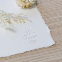 Rocket and Stars Birth Embossing
