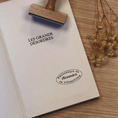 Oval library bookplate stamp