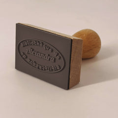 Oval library bookplate stamp