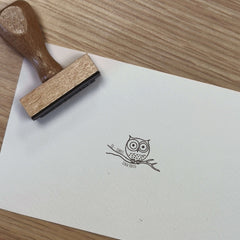Owl on branch stamp