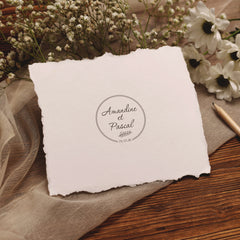 Baptism stamp with a branch of leaves