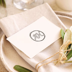 Stamp with initials in line