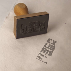 Ex-libris stamp with retro lines