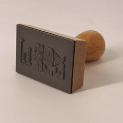 Ex-libris stamp with retro lines