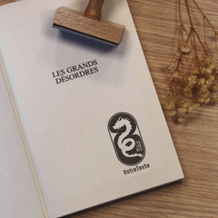 Ex-Libris stamp with dragon frame