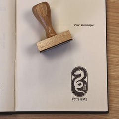 Ex-Libris stamp with dragon frame