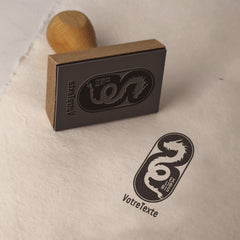 Ex-Libris stamp with dragon frame