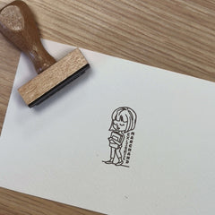 Ex-Libris stamp, girl drawing