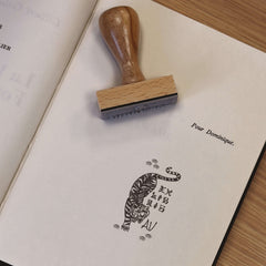 Japanese feline ex-libris stamp