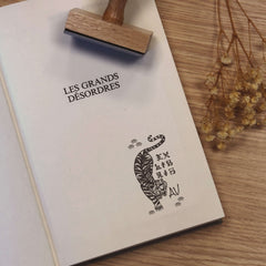 Japanese feline ex-libris stamp