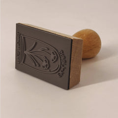 Ex-libris stamp with flowers under glass