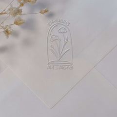 Ex-libris flowers under glass