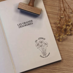 Ex-libris stamp with 4 flowers