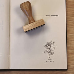 Pink Ex-Libris Stamp in Detail