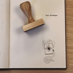 Stamp bookplate dragon grimoire