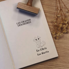 Soft cat bookplate stamp