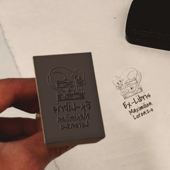 Ex-libris cat stamp on books