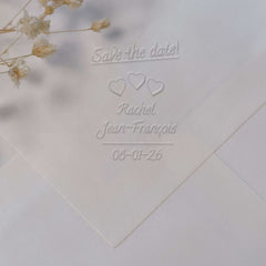 Wedding embosser with 3 small hearts