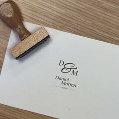 Wedding stamp with initials and names
