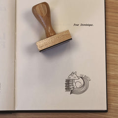 Ex-libris fox stamp with books