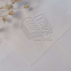 Bookplate in front of book