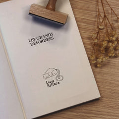 Ex-libris stamp of a sleeping cat